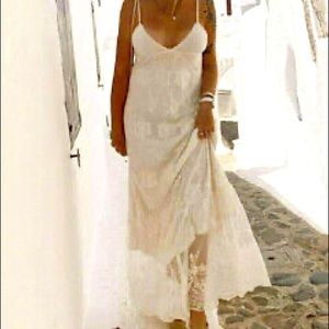 Zara cream lace maxi dress